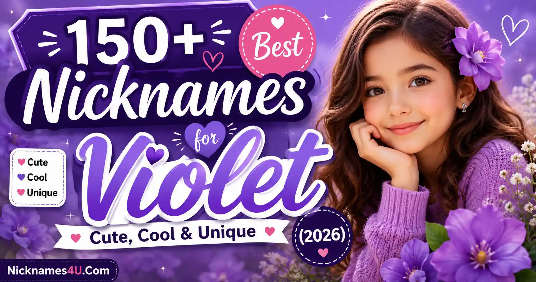 150+ Best Nicknames for Violet Cute, Cool & Unique (2026) 🌸